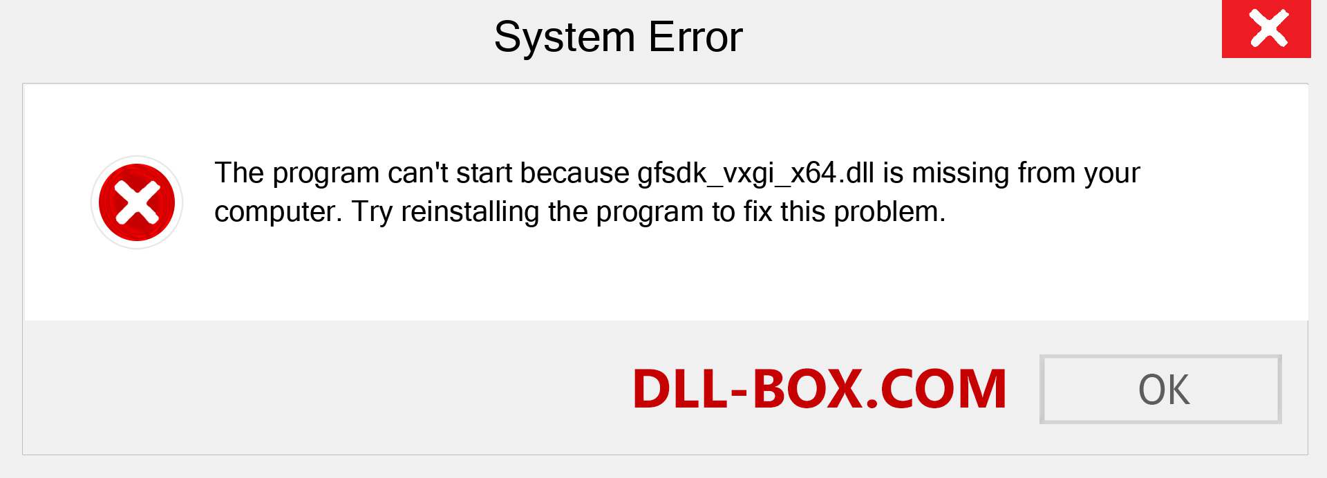  gfsdk_vxgi_x64.dll file is missing?. Download for Windows 7, 8, 10 - Fix  gfsdk_vxgi_x64 dll Missing Error on Windows, photos, images